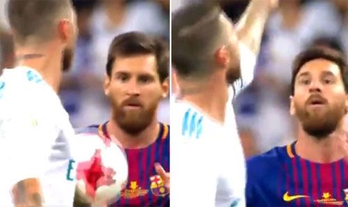 Messi chửi Ramos khi bị ném mất bóng